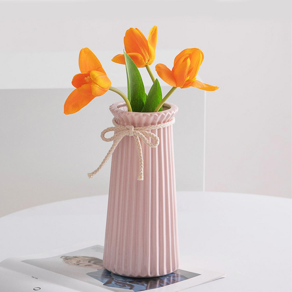 VASE 11.5x11.5 x 24.5 cm Keramik - Pink, Keramik (24.5cm) - LIBRATON