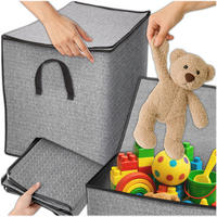 FALTBARER WÄSCHEKORB mit Deckel 80L - Grau, Textil (39/44/39cm) - KRUMAD