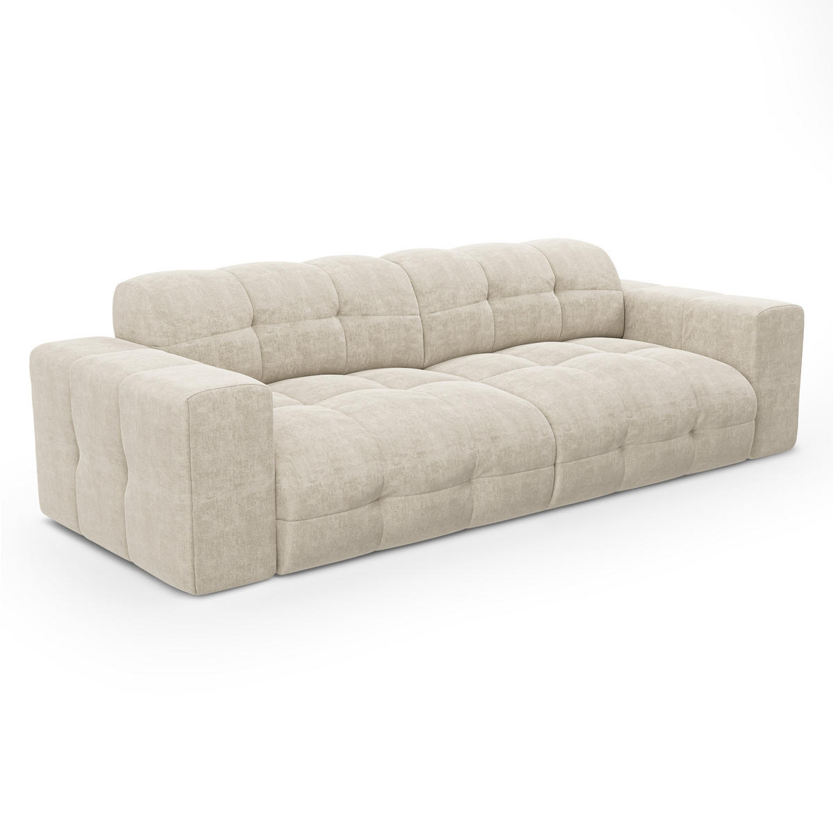 SOFA 4-SITZER Samt creme 230 cm - Creme, Textil (230/45/32cm) - Sia Home