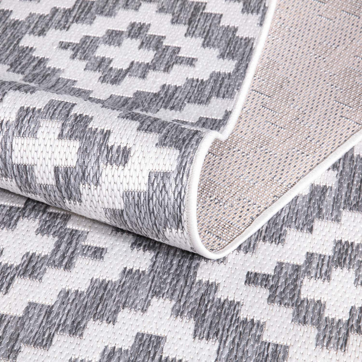 OUTDOOR-TEPPICH Sun 461 Grau 80x250 cm - Grau, Textil (80/250cm) - carpet city