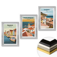 WANDBILDER 3er Set - 20x30 cm Silberner Rahmen - Ansichten europäischer Küstenstädte - Silberfarben, Kunststoff (20/30cm) - ArtPrintCave