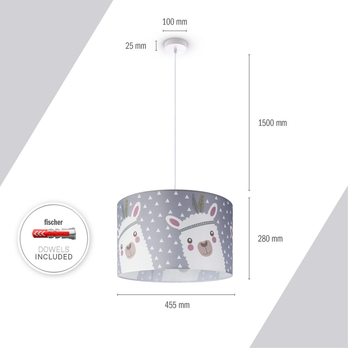 PENDELLEUCHTE Hugo Pd1 Ela 214 - Weiß, Metall (45.5/45.5/27cm) - Paco Home