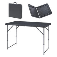 KLAPPTISCH Adelfia - Anthrazit, Kunststoff/Metall (120/60/90cm) - [en.casa]