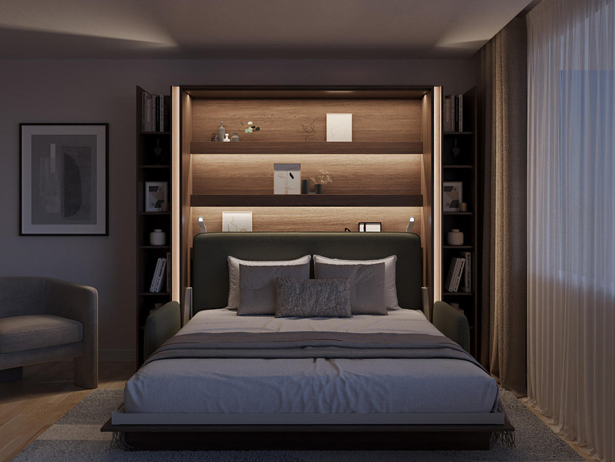 SCHRANKBETT BED CONCEPT BC-13 - Alteiche, Holzwerkstoff (180/200cm) - Meblini