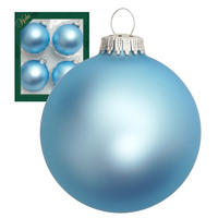 CHRISTBAUMKUGELN Uni-Design Elina Blau 8cm (Glas / 4 Stk.) - Blau, Glas (8/8/8cm) - Krebs Glas Lauscha