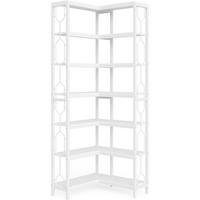 BÜCHERREGAL Eckregal 7-stöckig Weiß - Weiß, Metall (60/200/60cm)