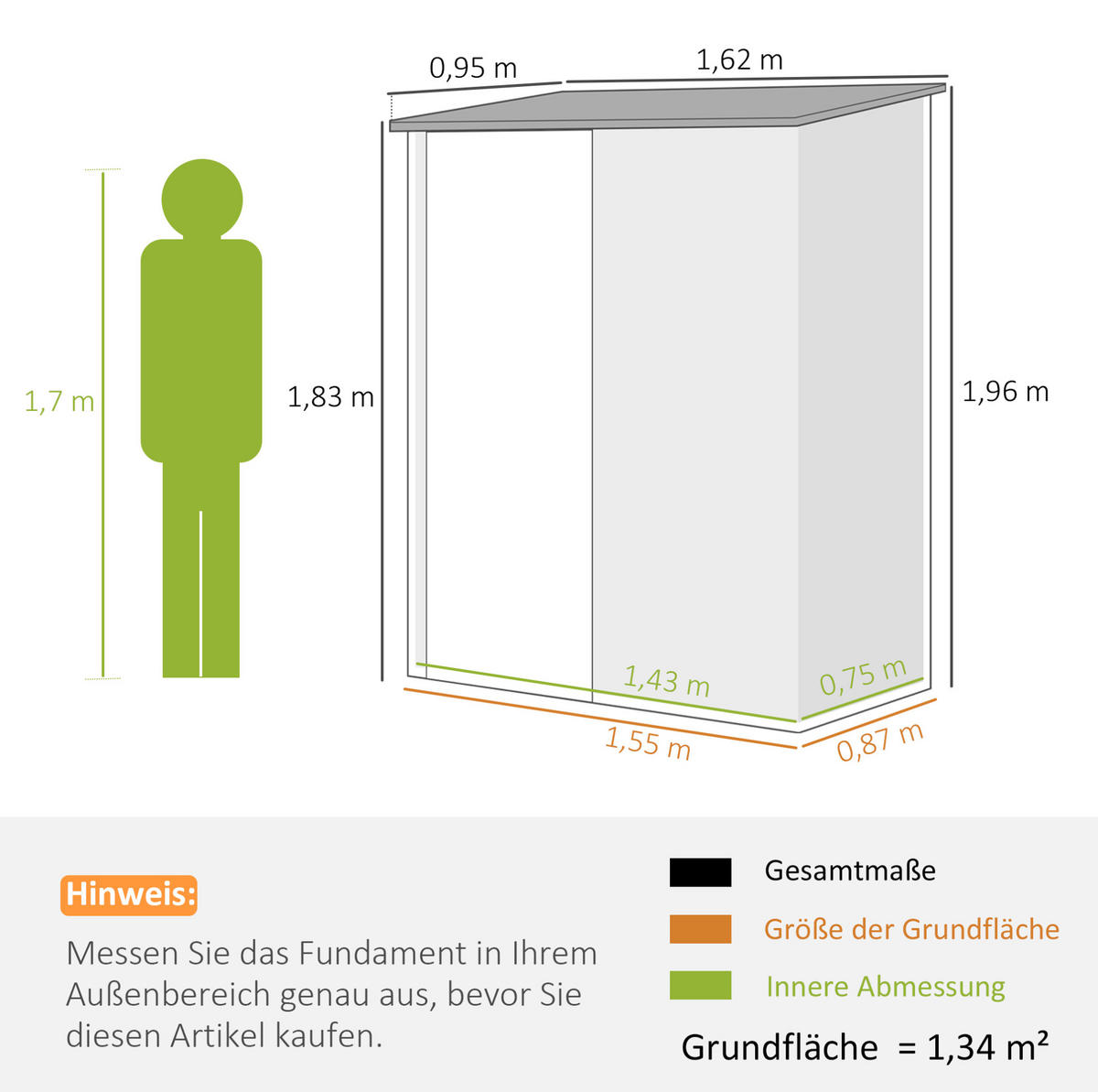 GARTENKOMMODE 161,5/196/94,5 cm Schwarz aus Stahl mit abschließbarer Tür - Schwarz, Metall (94.5/196/161.5cm) - OKMYHOME