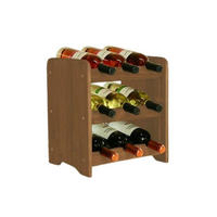 WEINREGAL Pinotwine C 36x34,4x26,5 cm 9 Flaschen Massives Kiefernholz Braun Geölt - Braun, Holz (34.4/36/26.5cm) - PROREGAL