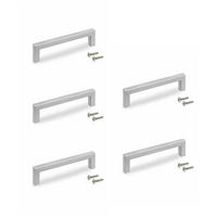 MÖBELGRIFFE Habana, L136mm, 128mm Achsenabstand, Zamak, Nickel satiniert 5er-set - Silberfarben, Kunststoff (0.9/4/13.6cm) - EMUCA