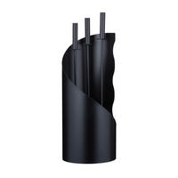KAMINBESTECK - Schwarz, Metall (20/56.5/20cm) - Relaxdays