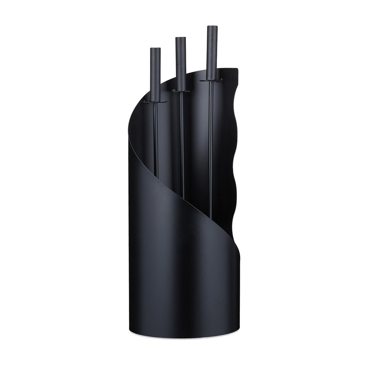 KAMINBESTECK - Schwarz, Metall (20/56.5/20cm) - Relaxdays