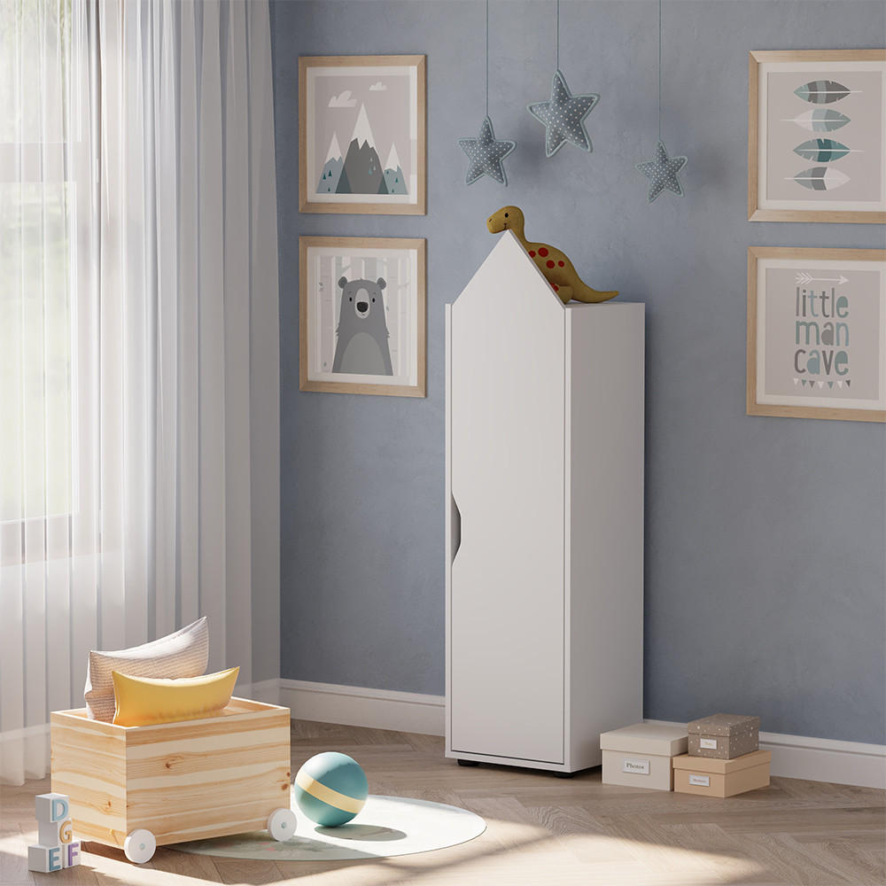 KINDERREGAL Estell Weiß 36.4 x 130.9 cm - Weiß, Holzwerkstoff (36.4/130.9/32.1cm) - Vicco