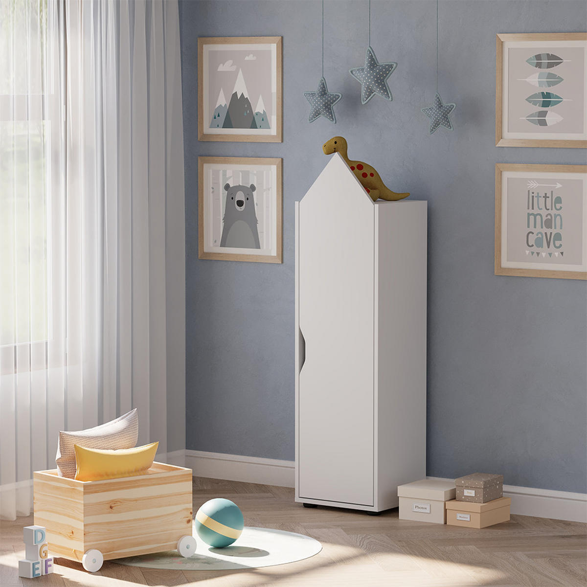 KINDERREGAL Estell Weiß 36.4 x 130.9 cm - Weiß, Holzwerkstoff (36.4/130.9/32.1cm) - Vicco