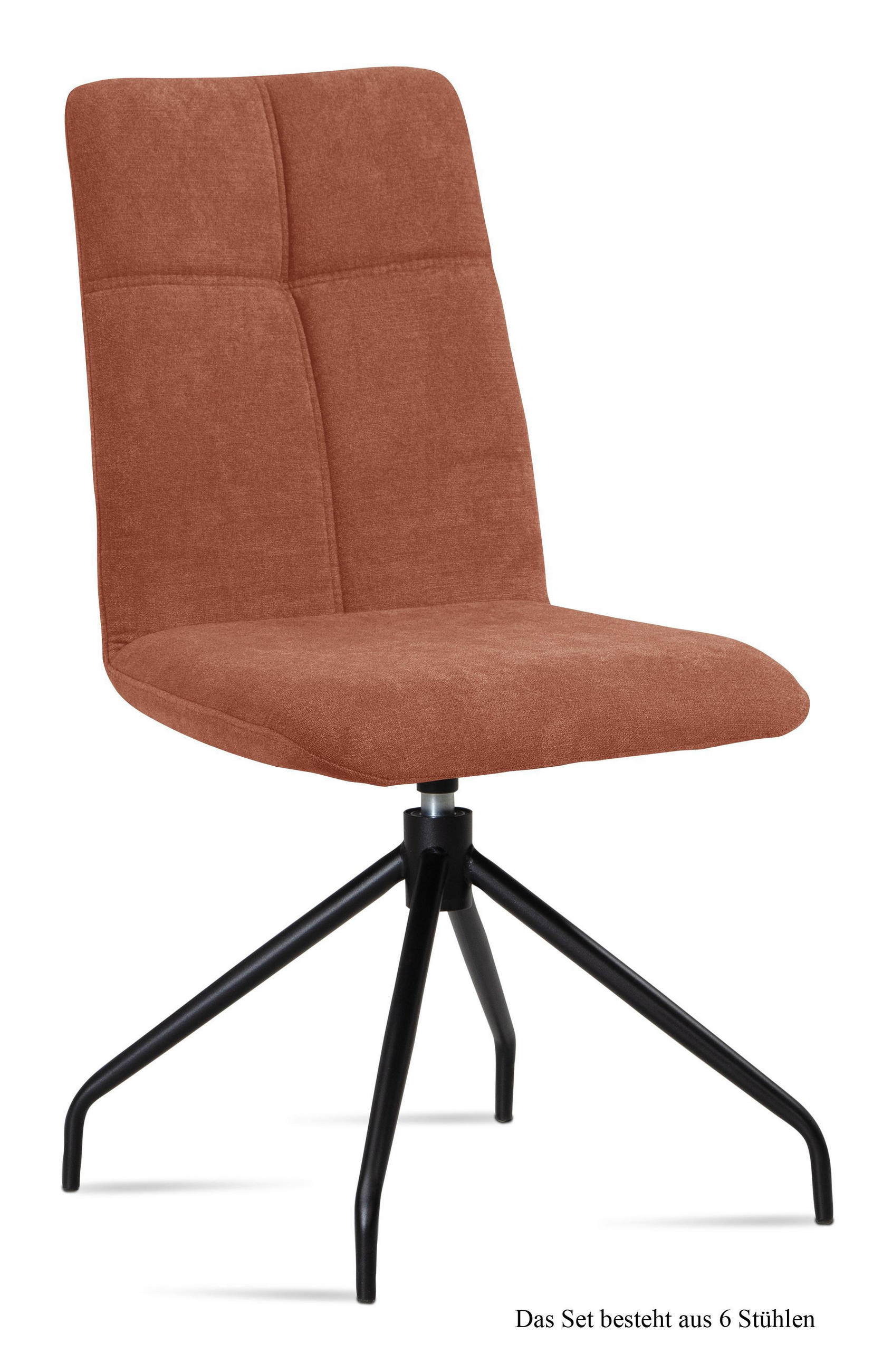 ESSZIMMERSTUHL drehbar (6er-Set) Dniren 47x92x60 Schwarz/Cognac - Cognac/Schwarz, Kunststoff (60/92/47cm) - 58aufmkessel