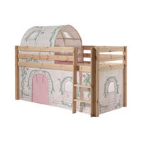 KINDERBETT Karolina 210x114x106 Massivholz Natur Textilset Burg 2 - Hellgrau/Kieferfarben, Holz (90/200cm) - 58aufmkessel
