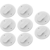 DUSCHVORHANGKLAMMERN 8er-Set Weiß ABS 5,5 x 5,5 cm selbstklebend winddicht wasserdicht - Weiß, Kunststoff (5.5/5.5cm) - MCBOSON