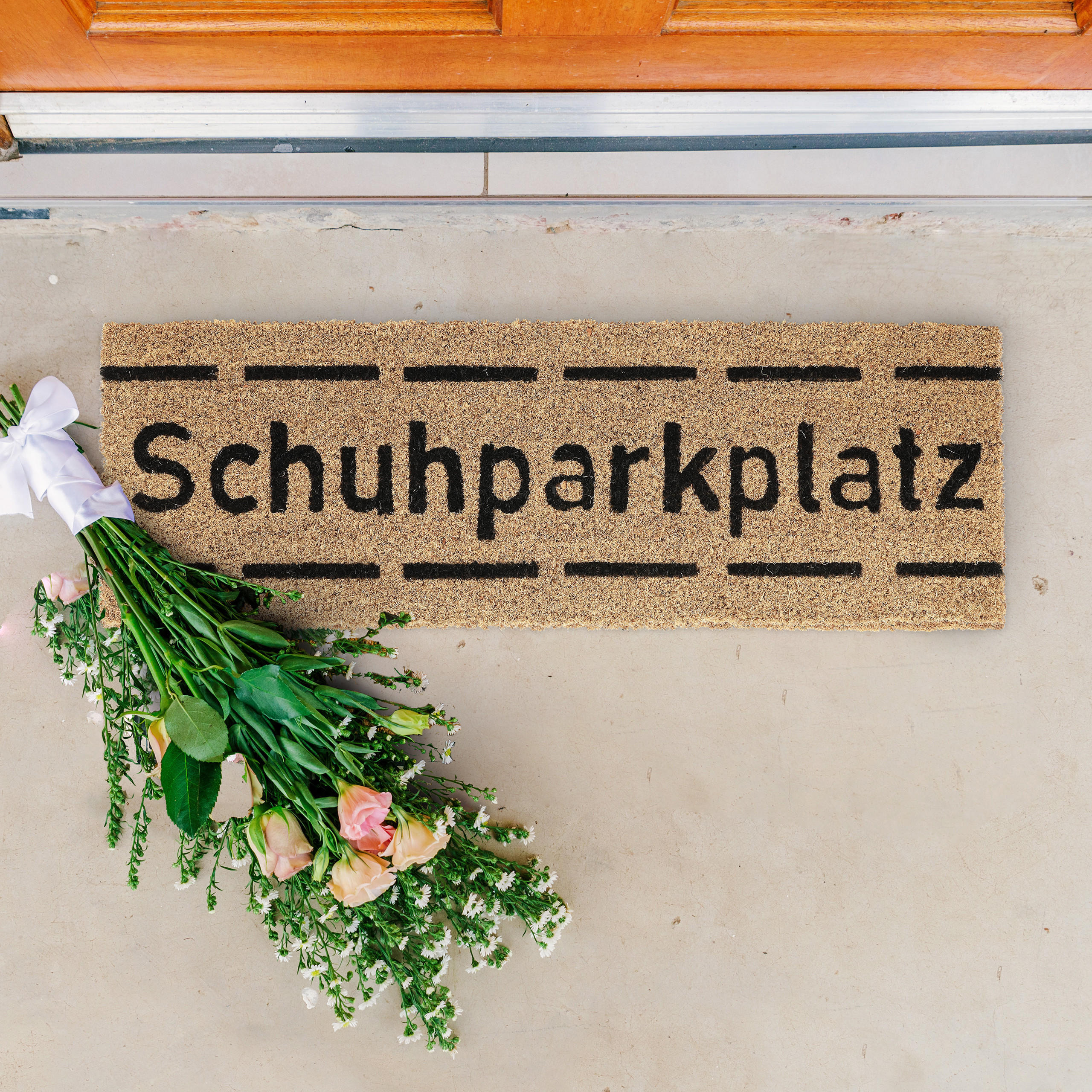 FUßMATTE - Hellbraun, Kunststoff/Textil (75/25cm) - Relaxdays