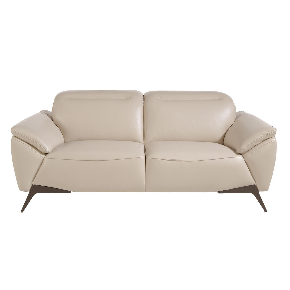 SOFA 2-sitziges Sofa aus Leder in taupe 191/107/102 cm - Dunkelgrau/Schwarz, Leder (191/102/107cm) - ANGEL CERDA
