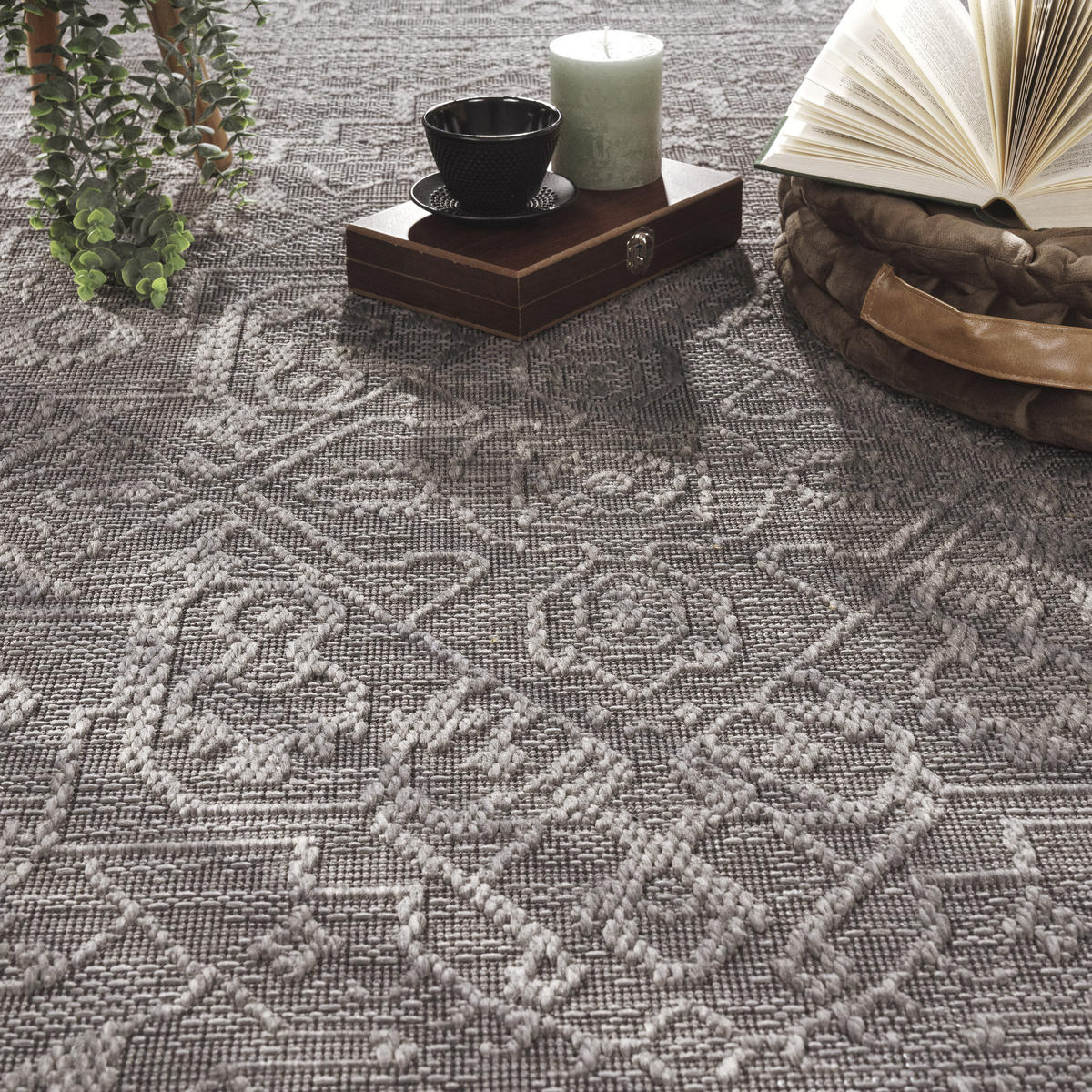OUTDOORTEPPICH 160/220 cm Rimini 413 - Anthrazit, Textil (160/220cm) - Paco Home