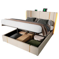 POLSTERBETT 140/200 cm Beige aus Leinen mit Stauraum - Beige, Textil (140/200cm) - OKMYHOME