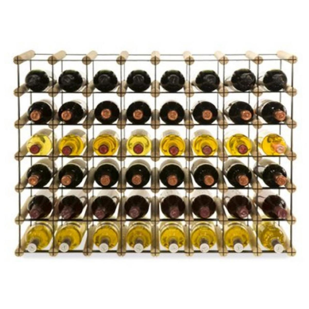 WEINREGAL Vinotega Mod Metal 62,5x82,5x24,5 cm 8x6 Flaschen Massives Kiefernholz Natur - Naturfarben, Holz (82.5/62.5/24.5cm) - PROREGAL