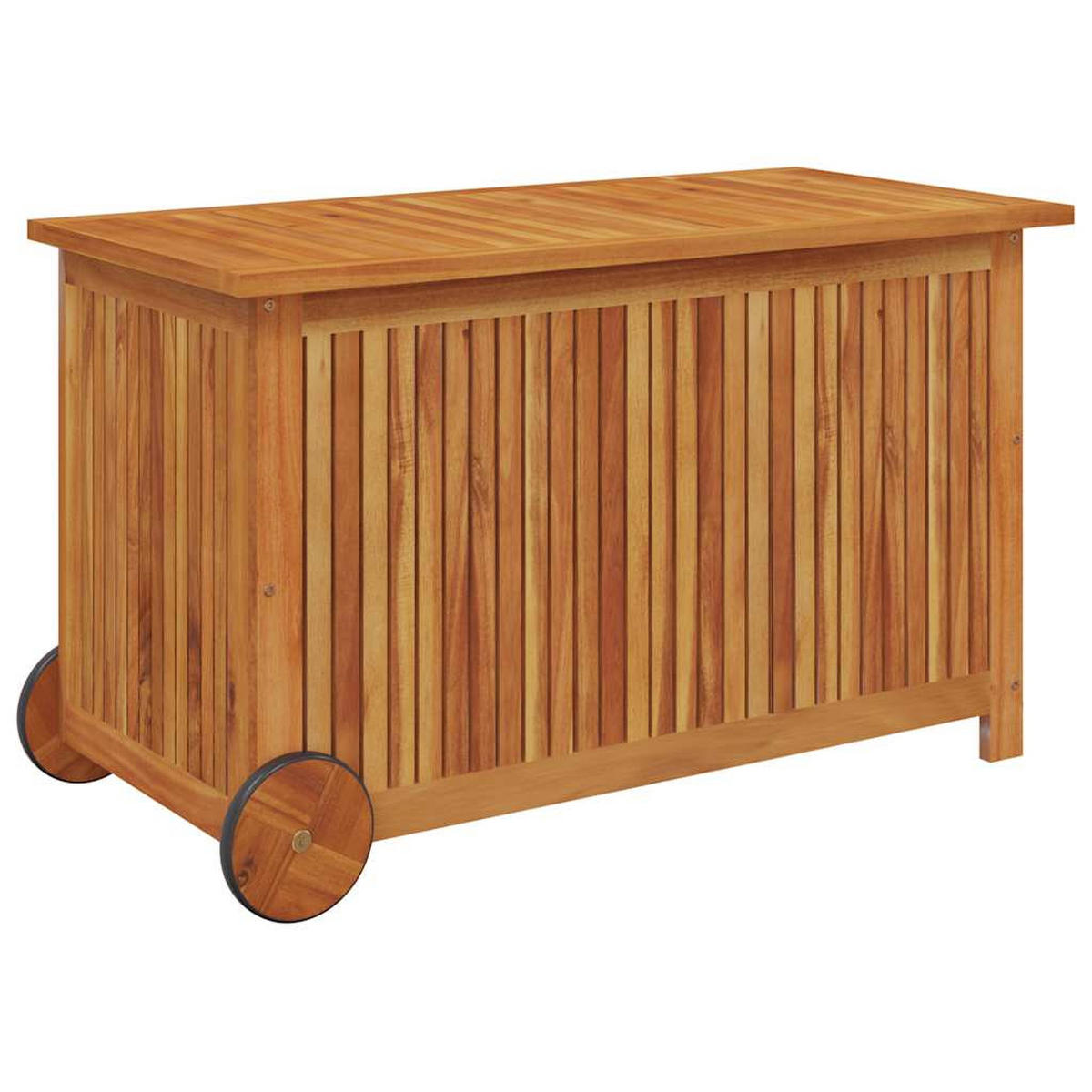 GARTENTRUHE Mit Rollen 90/50/58 Cm Massivholz Akazie - Braun, Holz (90/58/50cm) - vidaXL