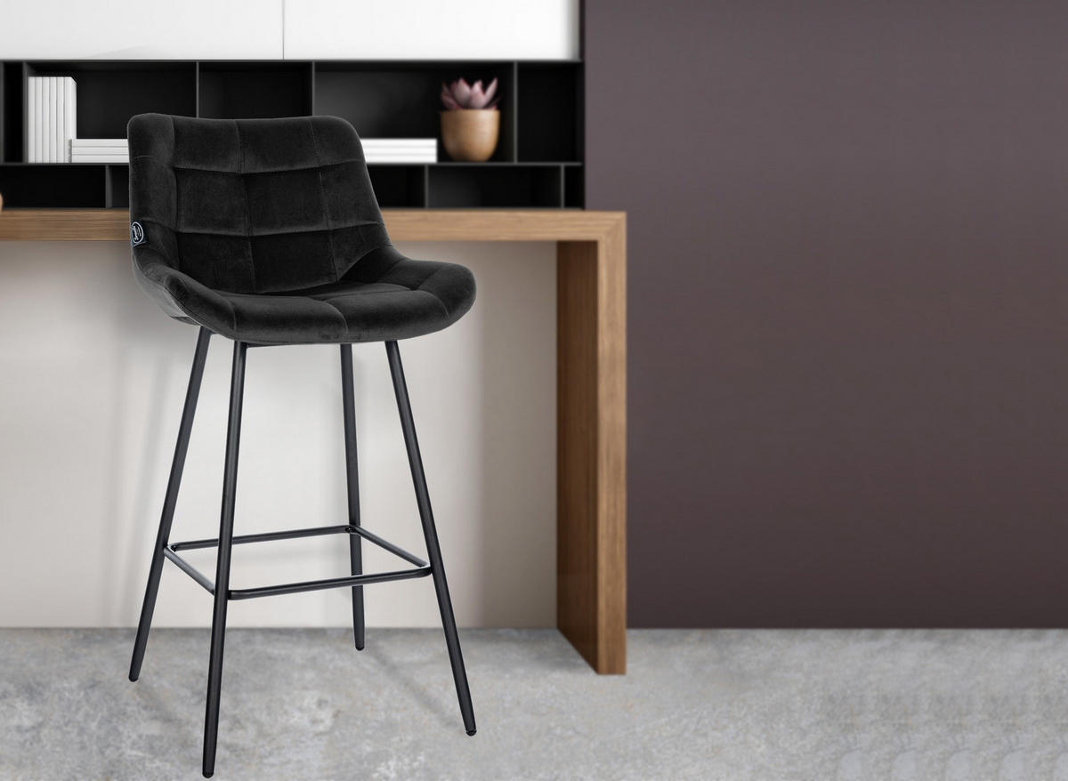 BARHOCKER Weston 104x49x56 cm Schwarz - Schwarz, Metall (49/104/56cm) - furnicato