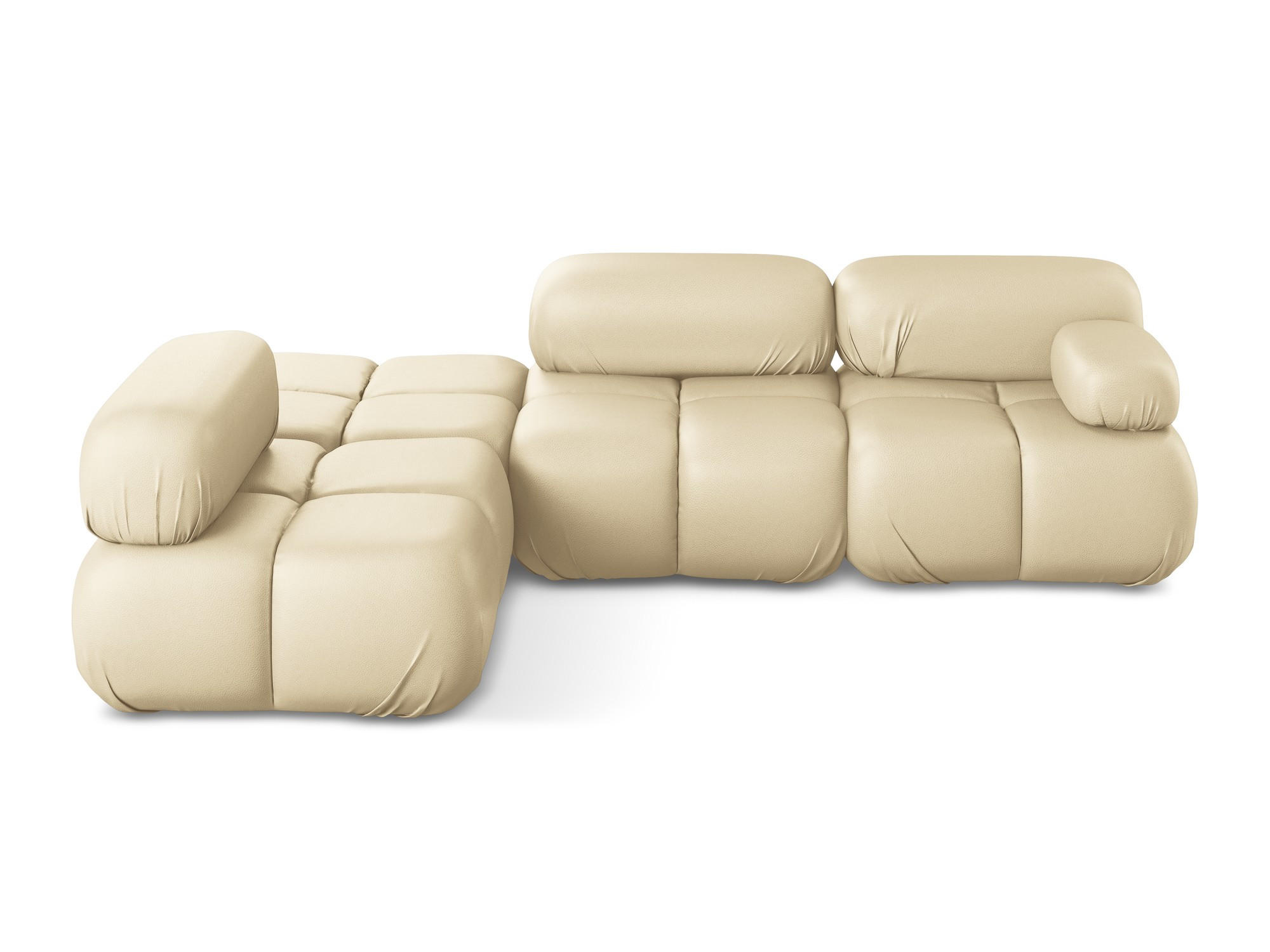 ECKSOFA Links Kunstleder Beige - Beige/Schwarz, Leder/Kunststoff (190/285cm) - Makamii