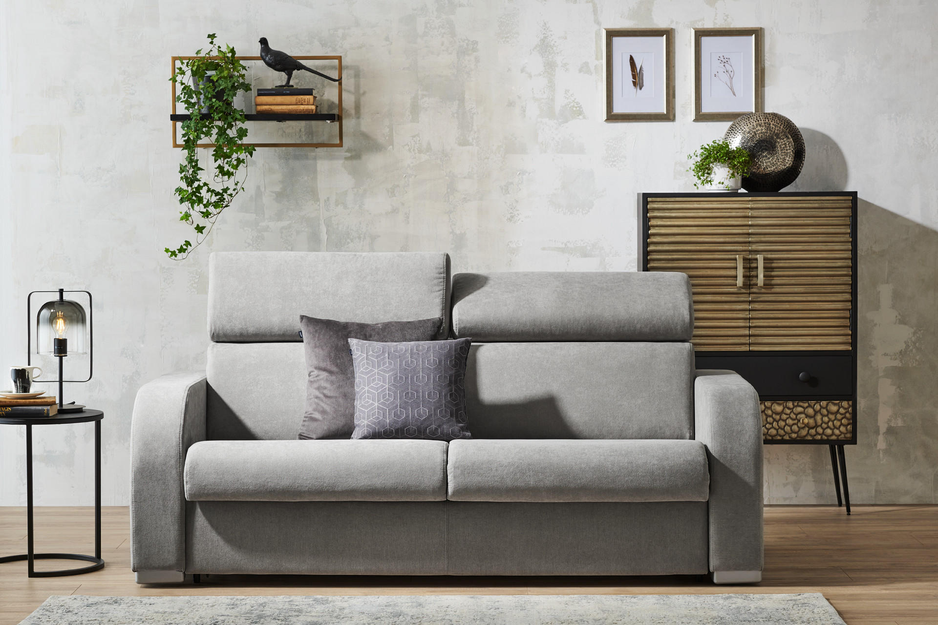 Graue Sofas Couch Schlafsofa