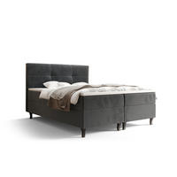 BOXBETT LIMBA mit Matratze H3 und Topper 180x200 Monolith 92 - Grau, Holz/Textil (180/200cm) - Bedante