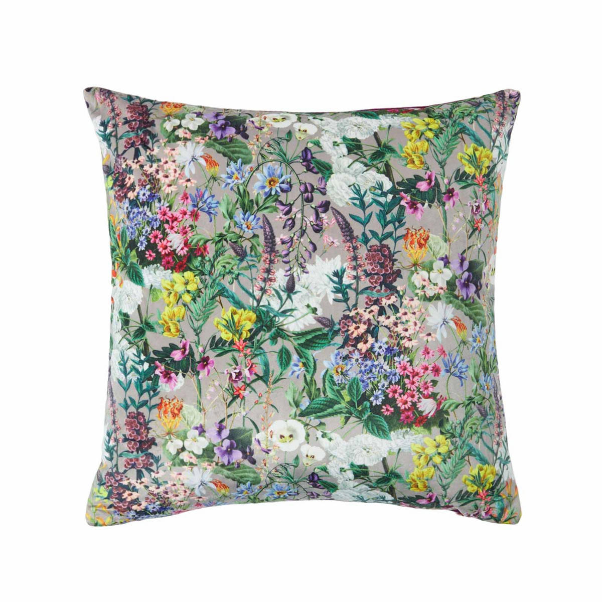 KISSENHÜLLE Botanical Garden – Samt violett 46/46 cm - Violett, Textil (46/46cm) - Homescapes