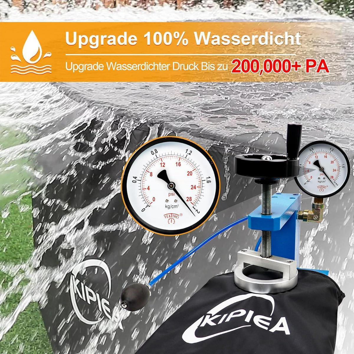 GARTENTISCH Abdeckung Rund Ø244x90cm Wasserdicht Winterfest - Schwarz, Kunststoff (244/71/244cm)