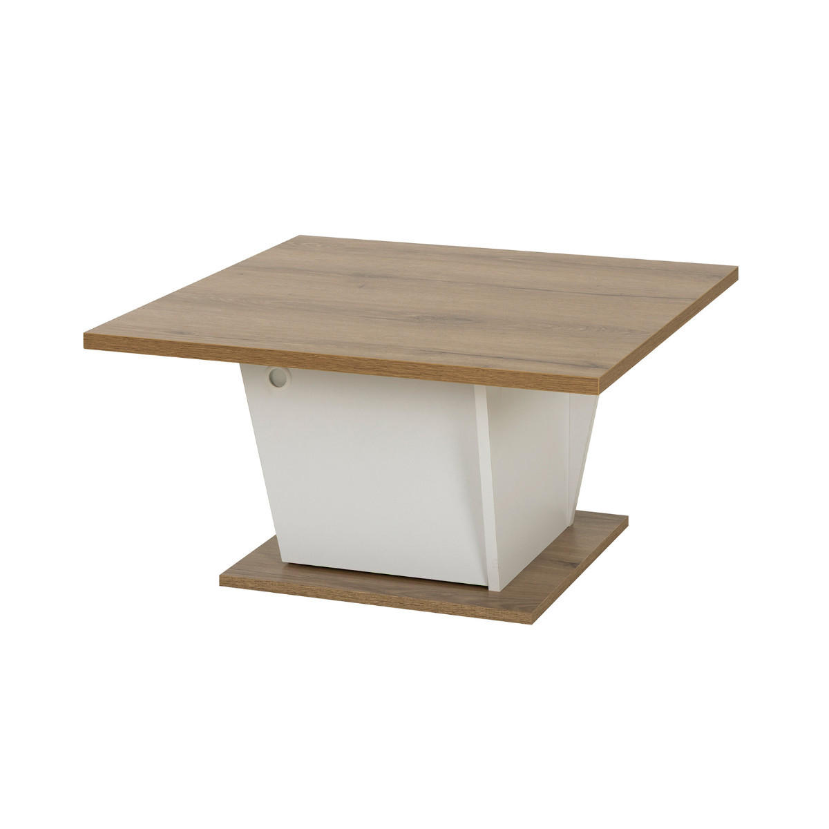 COUCHTISCH Bar Dekor Weiß und Eiche ATOS 69/69/38 cm - Eschefarben, Holzwerkstoff (70.5/69/38cm) - Calicosy