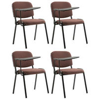 BESUCHERSTUHL 4er Set Stoff braun - Schwarz/Braun, Textil/Metall (53/81/71cm) - CLP