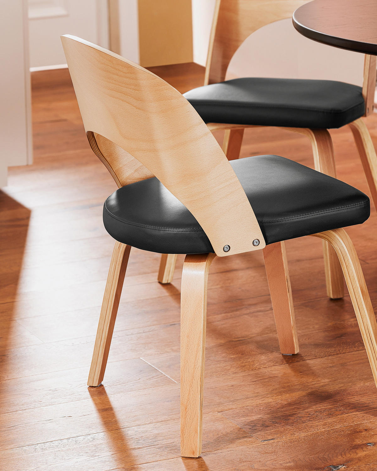 KÜCHENSTUHL Natur-Schwarz - Schwarz/Naturfarben, Holz (48/79/55cm) - SoBuy