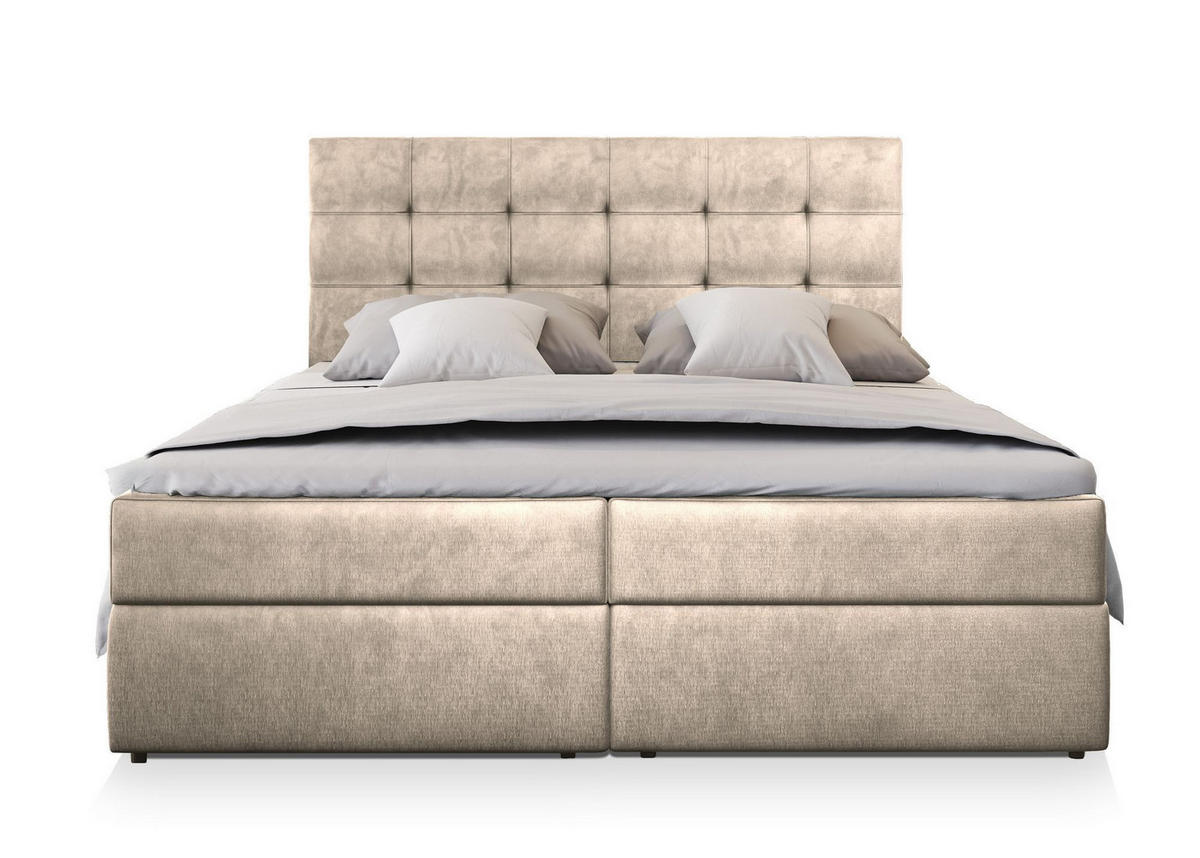 POSTEL BOXSPRING GLOS 180x200 cm, s matrací a úložným prostorem, béžová - béžová, kompozitní dřevo/textil (180/200cm) - MASSENO