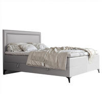 BOXBETT NERO 200/200 cm mit Matratze und Topper, Grau - Schwarz/Grau, Holzwerkstoff/Textil (200/200cm) - Idohome