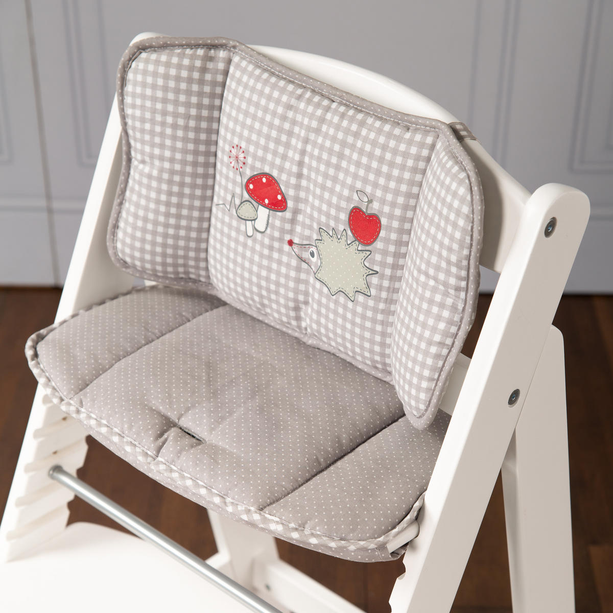 TREPPENHOCHSTUHL mit Sitzverkleinerer Adam & Eule - Weiß, Holzwerkstoff/Textil (44.5/80/54cm) - Roba