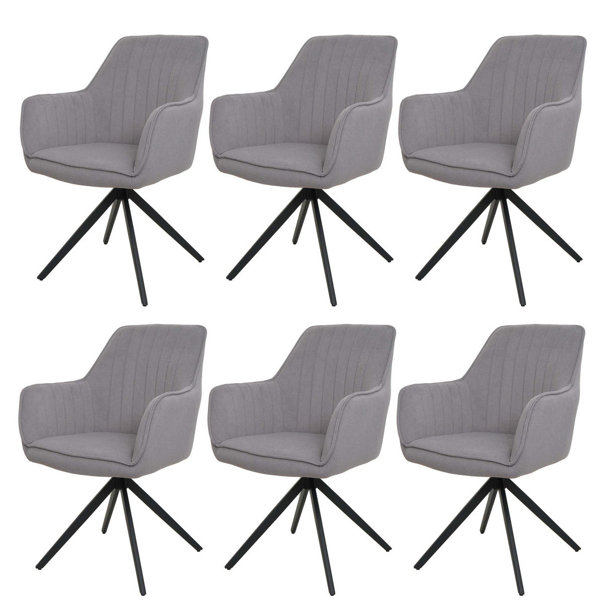 ESSZIMMERSTUHL Hellgrau 6er-Set - Hellgrau, Textil (58/87/55cm) - MCW