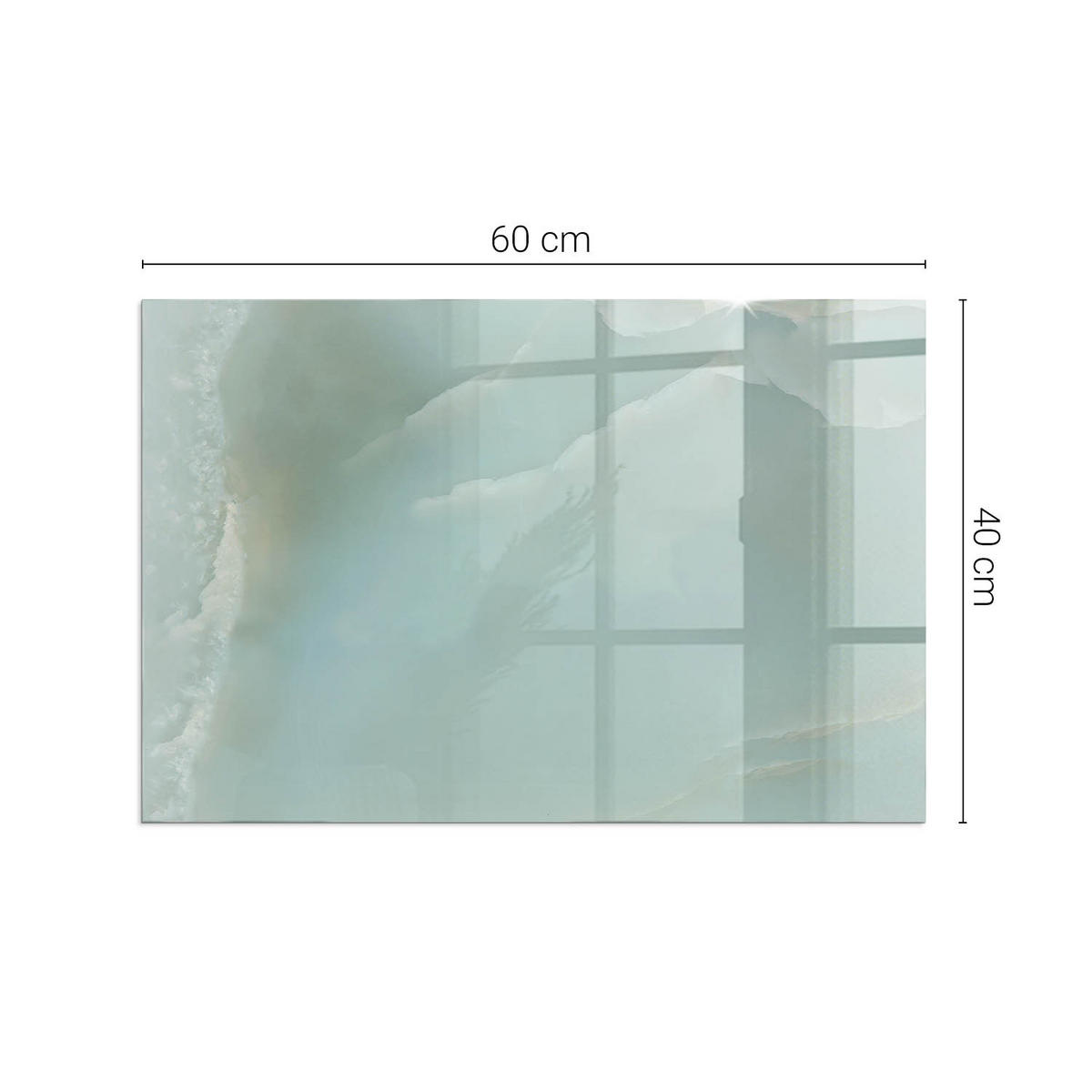 GLASPLATTE für Kamin 60x40 cm - Türkis, Glas (60/40/0.4cm) - TULUP