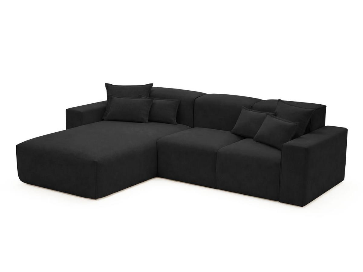 ECKSOFA Leni Schwarz Links - Schwarz, Holz/Textil (265/180cm) - Graingold