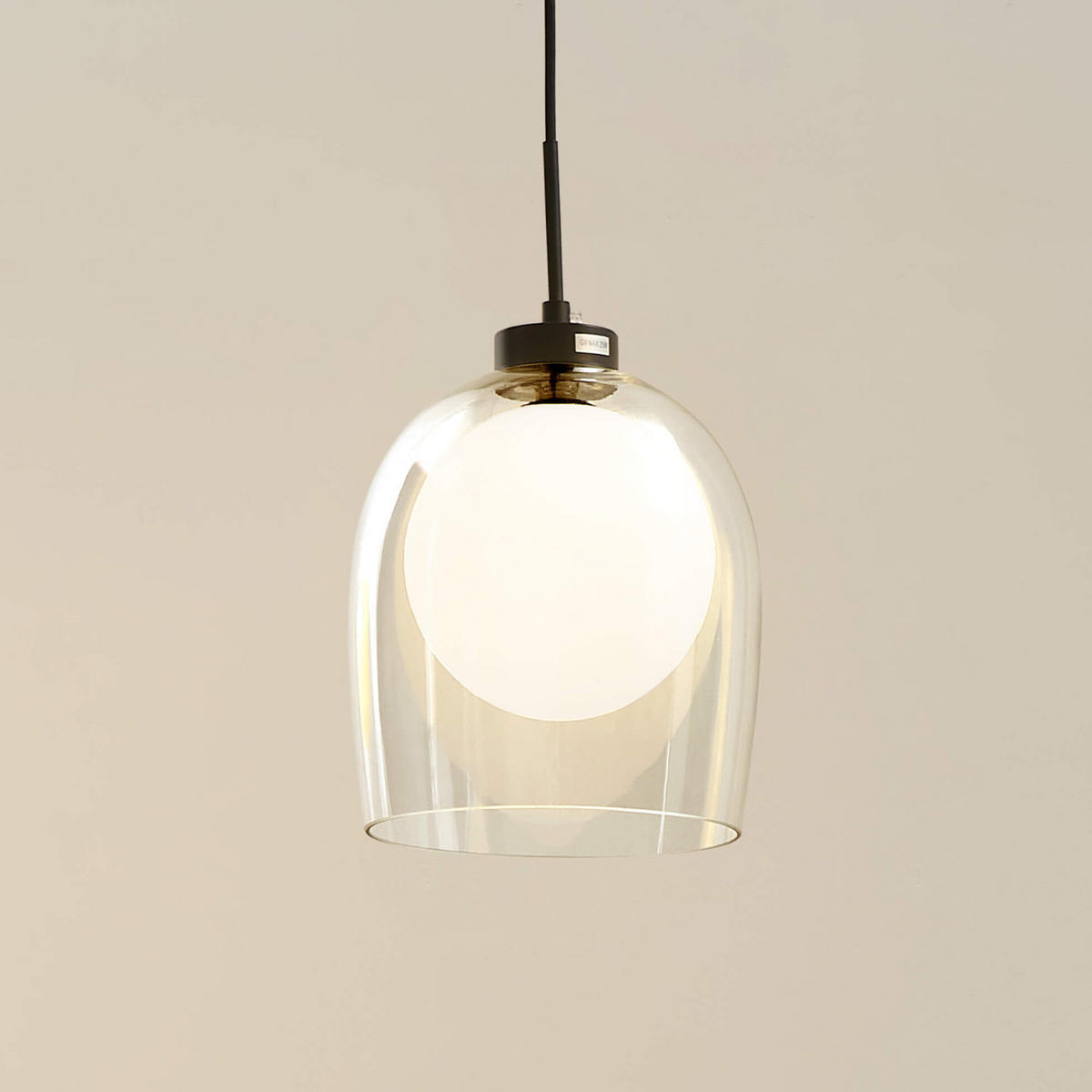 HÄNGELEUCHTE Calypso, Transparent und weiß, 29cm - Transparent, Glas (150/18/29cm) - KOSILUM