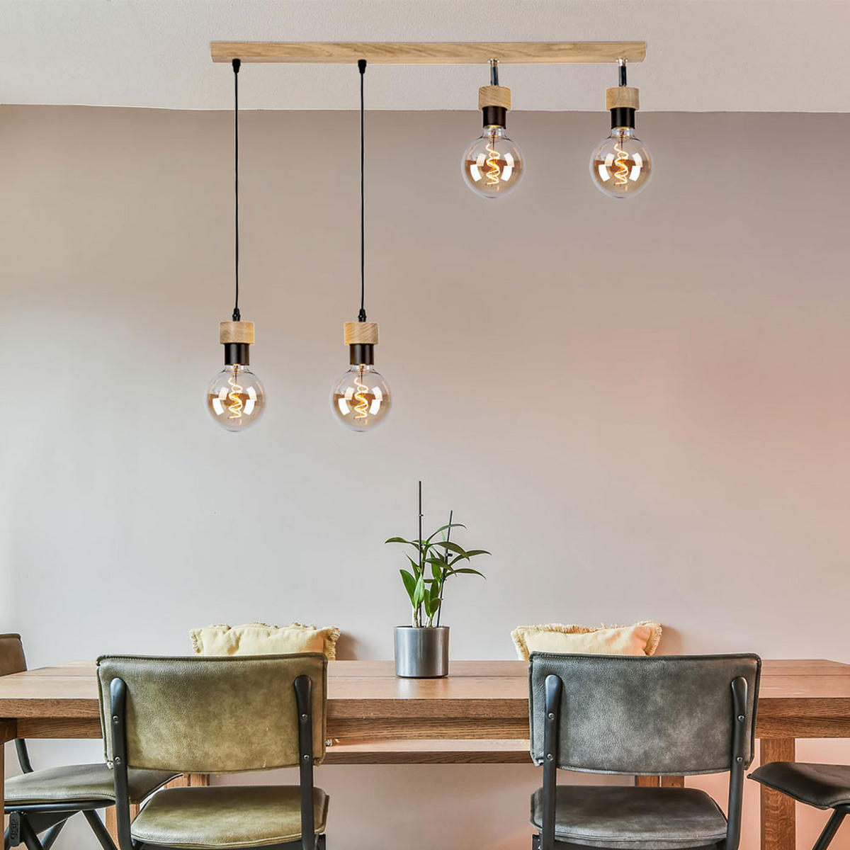 HÄNGELEUCHTE Eichenholz Braun - Braun, Holz (75/3/110cm)