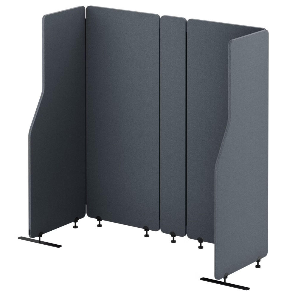 AKUSTIK-TRENNWAND mit Schalldämmung PEOLT 145x260x1,8cm Anthrazit Stellwand - Anthrazit, Kunststoff (260/145/1.8cm) - DELUKE