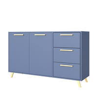 KOMMODE ELISE 140/86/41cm mit 3 Schubladen 2 Türen Blau - Blau, Holzwerkstoff (140/86/41cm) - MASSENO