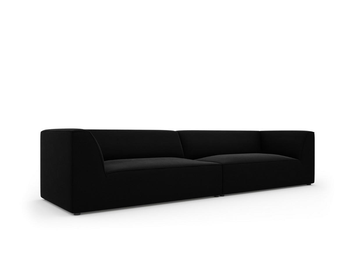 SOFA Ruby aus Samt schwarz 4 Sitzplätze - Schwarz, Textil (93/69/302cm) - Micadoni
