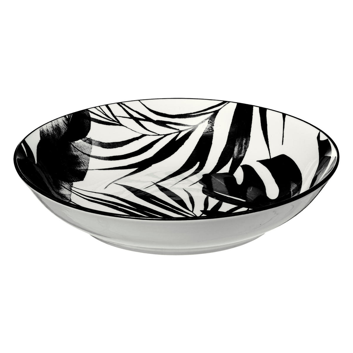 GESCHIRR-SET 18-teilig Palme Schwarz 26,6/26,6/2,5 cm - Multicolor, Keramik (26.6/2.5/26.6cm) - Secret de Gourmet