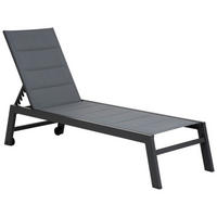 SONNENLIEGE Barbados Grau und Anthrazitgrau - Grau, Metall (61/95/198cm) - Happy Garden