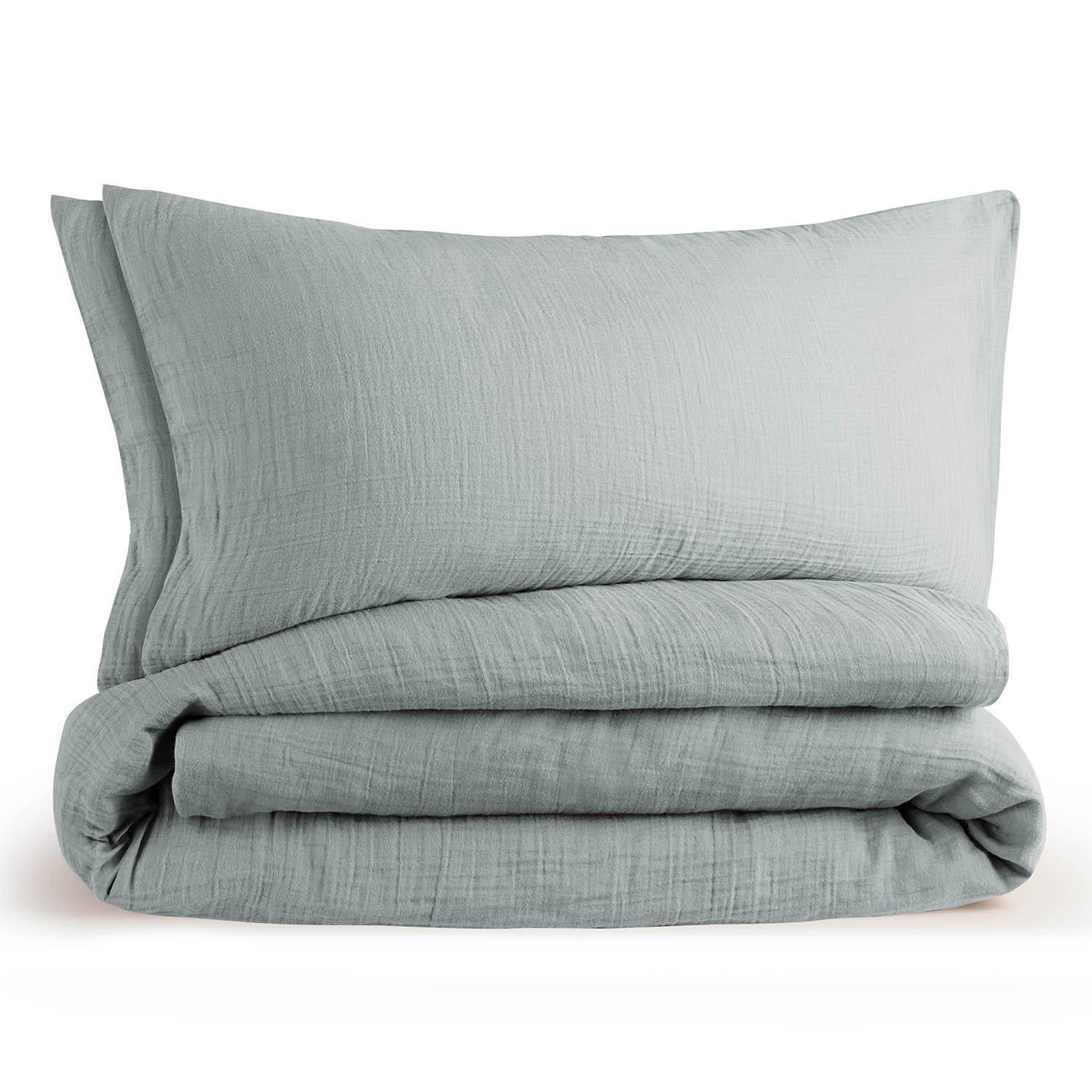 BETTWÄSCHE Musselin, 100% Baumwolle, 200/220 cm & 2x 40/80 cm - Blau, Textil (200/220cm) - Blumtal