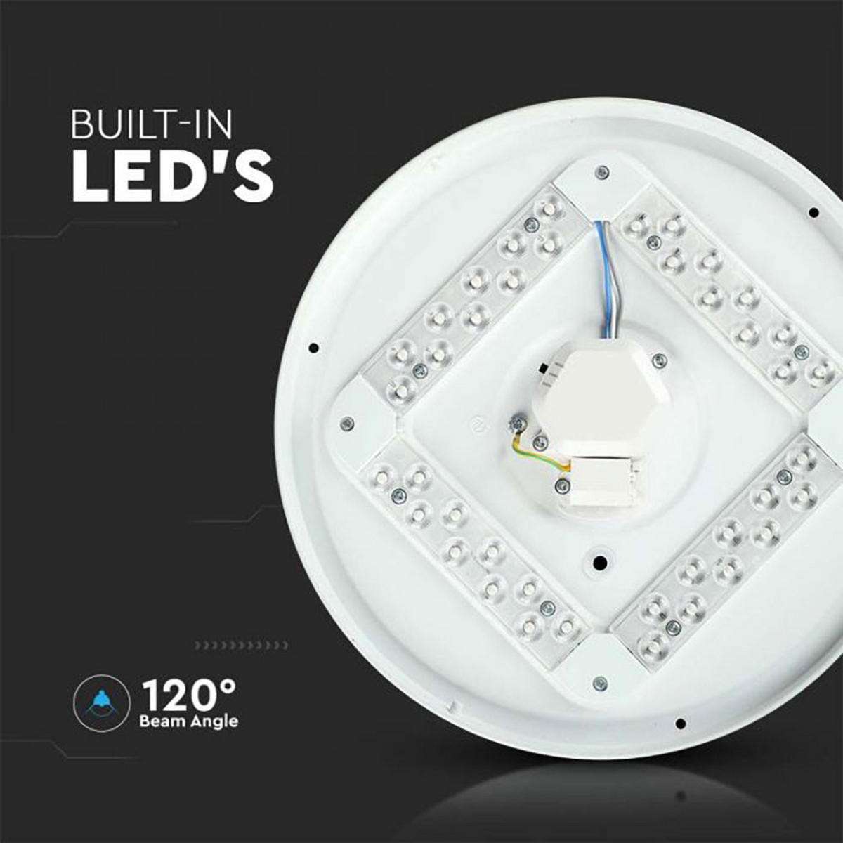 LED DECKENLEUCHTE Kunststoff Weiß 35 cm - Weiß, Kunststoff (35/35/5.5cm)